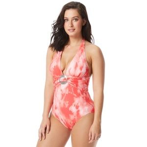 Contours By Coco Reef Brilliance Halter Bra Sized One Piece Swimsuit Siz…